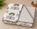 Gaj Vatika Hand Block Print Reversible Single Bed Dohar | 100% Cotton | Soft Lightweight Quilt