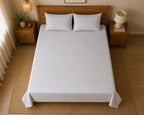 Super King Size Grey Trellis Premium cotton Bedsheet with 2 Pillow covers (108x108 inches)