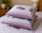 Maharaja Elephant Print Premium Cotton Double Bedsheet with 2 Pillow Covers (108x108 Super King Size)
