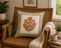 Kasturi Hand Block Print Cushion Cover – 16x16 Inch | Floral Cotton Pillow Cover | Jaipur Artisan Design