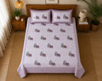 Maharaja Elephant Print Premium Cotton Double Bedsheet with 2 Pillow Covers (108x108 Super King Size)