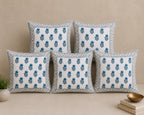 Neel Kamal Handblock Printed percale cotton Cushion Cover 16x16