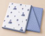 Rajhans Lotus Hand Block Print Reversible Single Bed Dohar | 100% Cotton | Soft Lightweight Quilt