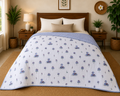 Rajhans Lotus Hand Block Print Reversible Single Bed Dohar | 100% Cotton | Soft Lightweight Quilt