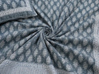 Slate Blue Buti Print Premium Cotton Bedsheet with Bordered 2 Pillow Covers