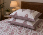 Gulab Kunj Print Cotton Bedsheet with 2 Pillow Covers | Premium Jaipuri Floral Bedsheet | (108x108 super king size)