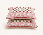 Kesar Baag Hand Block Print Cushion Cover – 16x16 Inch | Floral Cotton Pillow Cover | Jaipur Artisan Design