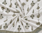 Vrindavan Vriksha Booti Cotton Bedsheet with 2 Pillow Covers | Premium Jaipuri Floral Print |(108x108 super king size)