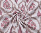Gulab Kunj Print Cotton Bedsheet with 2 Pillow Covers | Premium Jaipuri Floral Bedsheet | (108x108 super king size)