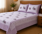 Maharaja Elephant Print Premium Cotton Double Bedsheet with 2 Pillow Covers (108x108 Super King Size)
