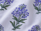 Lavender Buta Handblock Printed Mulmul Cotton Bedsheet with 2 Pillow Covers (108x108 Super King Size)