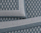 Slate Blue Buti Print Premium Cotton Bedsheet with Bordered 2 Pillow Covers