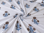 Royal Golden Brown Marigold Jaipuri Handblock Print Mulmul Cotton Bedsheet with 2 Pillow Covers (108x108 Super King Size)