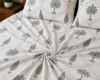 Nandanvan Handblock Print Premium Cotton Bedsheet with 2 Pillow Covers (108x108 super king size)