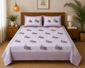 Maharaja Elephant Print Premium Cotton Double Bedsheet with 2 Pillow Covers (108x108 Super King Size)