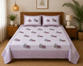 Maharaja Elephant Print Premium Cotton Double Bedsheet with 2 Pillow Covers (108x108 Super King Size)