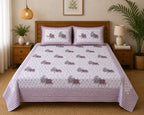 Maharaja Elephant Print Premium Cotton Double Bedsheet with 2 Pillow Covers (108x108 Super King Size)