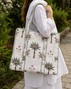 The Ranthambore Quilted Hand-Block Printed Cotton Tote Bag