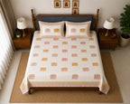 Gajraj Handblock Print pink Premium Cotton Bedsheet with 2 Pillow Covers (108x108 super king size)
