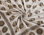 Jaipuri Gaj Booti Bedsheet Set | Ethnic Elephant Print Cotton Bed Sheet with 2 Pillow Covers (108x108 super king size)